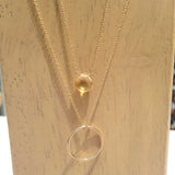Gemstone + Circle Gold Necklace - Lolabean