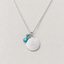 Sterling silver turquoise initial necklace with a hand-stamped letter disc and genuine turquoise, a Hanukkah gift idea for her by Lolabean