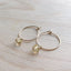 Thin hoop earrings with citrine dangle in gold