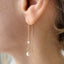 Moonstone and Pearl Threader Earrings