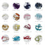 Collage of birthstone gemstones including amethyst, sapphire, ruby, citrine, turquoise, and pearl.