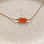 Carnelian beaded necklace with three faceted carnelian beads in 14k gold-filled