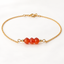 Carnelian bracelet in 14k gold-filled on a white background
