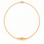 Three-bead citrine necklace in 14k gold-filled on a white background