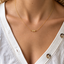 Three-bead citrine necklace worn as an everyday November birthstone necklace