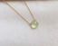 Pale green prehnite heart on a fine 14k gold-filled cable chain