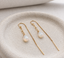 Gold filled threader earrings with faceted opal drops