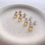 Citrine drop stud earrings in gold filled and sterling silver side by side