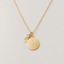Gold-filled initial disc necklace stamped with A and genuine citrine teardrop and rondelle charms