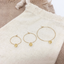 Minimal gold hoop earrings with citrine charms