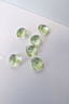 Loose faceted pale green prehnite heart briolettes