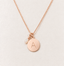 Rose gold-filled initial disc necklace stamped with A and genuine opal teardrop and rondelle charms