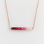 Ombré ruby necklace in 14k rose gold filled with graduated red to blush ruby beads