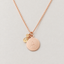 Rose gold-filled initial disc necklace stamped with A and genuine citrine teardrop and rondelle charms