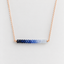 Ombré sapphire necklace in 14k rose gold filled with graduated navy to light blue sapphire beads