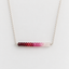 Ombré ruby necklace in sterling silver with graduated red to blush ruby beads