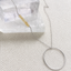Long circle necklace with citrine in sterling silver