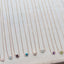 Dainty 14k gold filled gemstone necklace collection displayed on white board showing all stone options