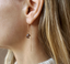 Smoky quartz teardrop threader earring in 14k gold-filled