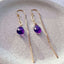 Amethyst Birthstone Paperclip Earrings - Lolabean