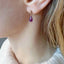 Amethyst Stud Earrings in gold filled featuring dainty February birthstone gemstones