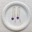 Amethyst Threader Earrings – February Birthstone Dangle Earrings - Lolabean