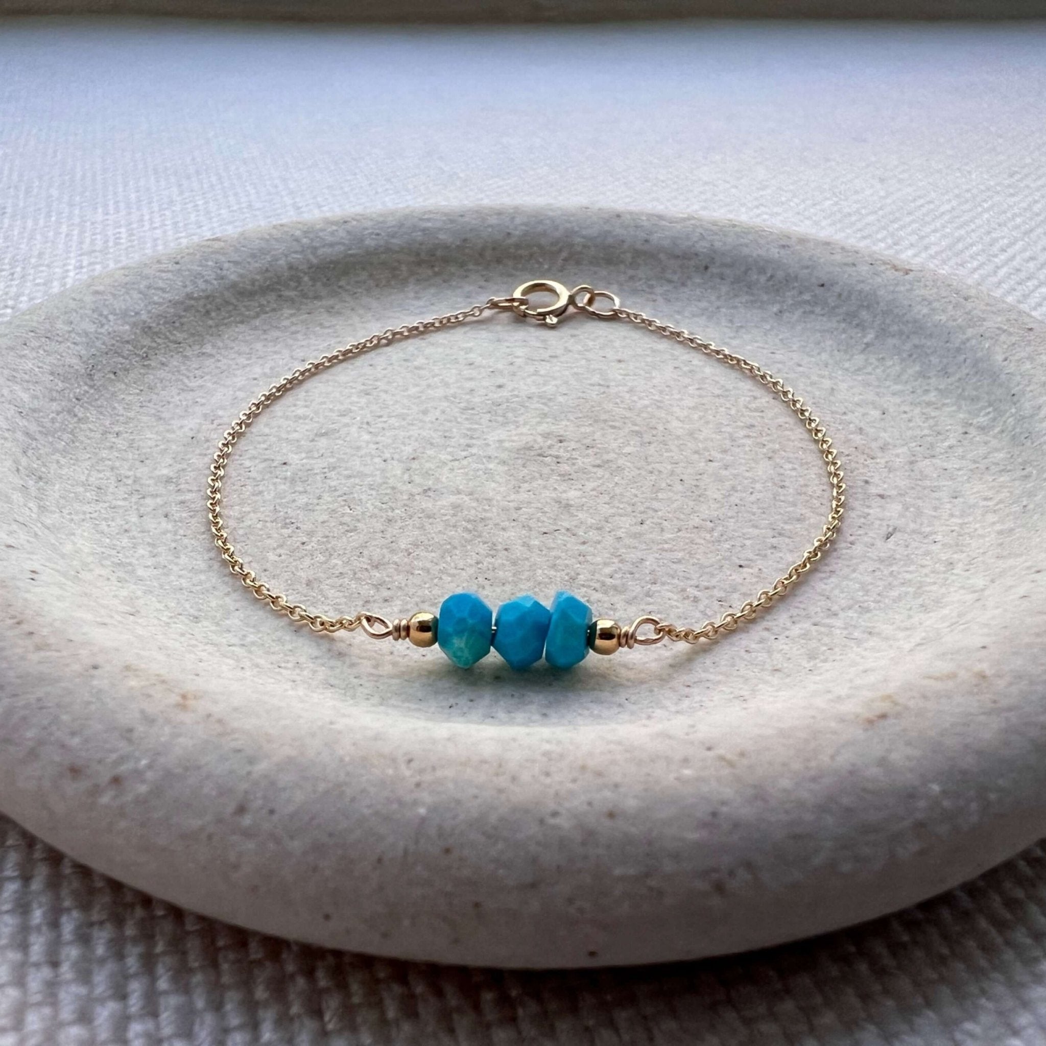 Genuine turquoise beaded bracelet by Lolabean