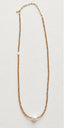 Long citrine beaded necklace with freshwater pearl and mother of pearl star