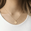 Satellite initial necklace with dainty gold letter charm on delicate chain - jewelry gift for mom