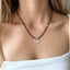 19 inch smoky quartz crystal pendant necklace worn on model