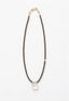 Smoky quartz necklace with faceted crystal pendant and freshwater pearl