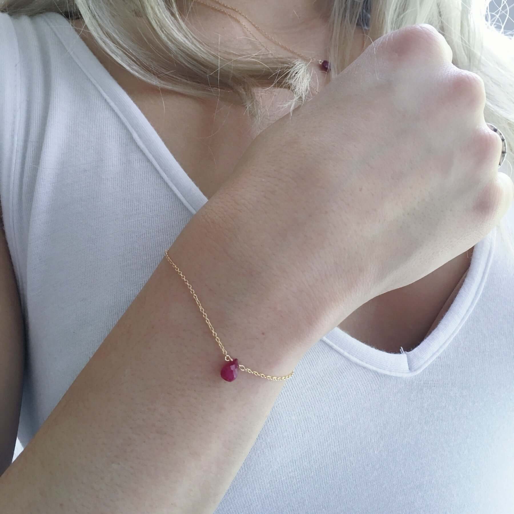 Teardrop Ruby Teardrop Ruby Bracelet | Genuine Natural Ruby Bracelet ...