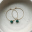 Thin Emerald Hoop Earrings – Dainty Gold Filled Hoops - Lolabean