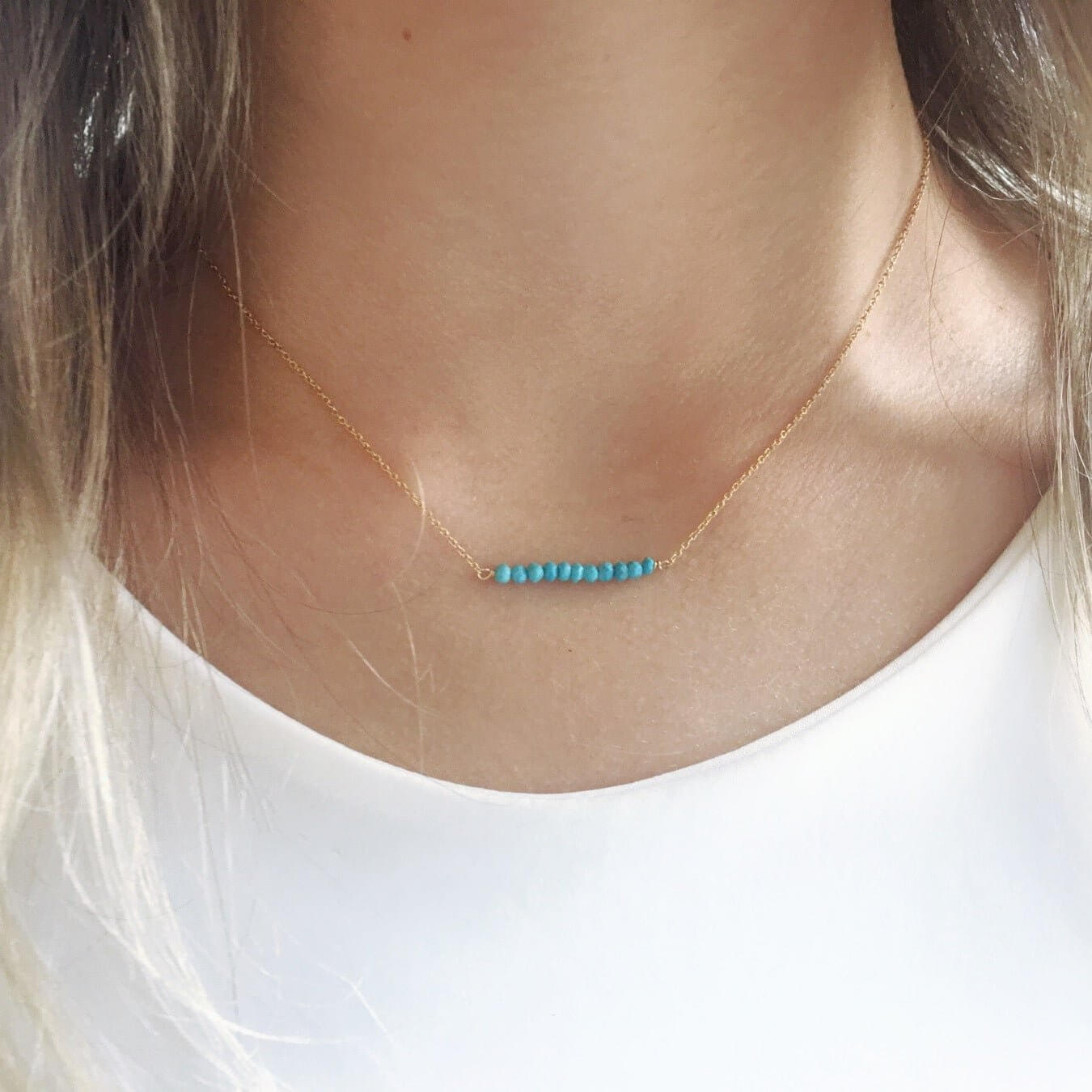 Turquoise beaded necklace by Lolabean