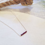 Silver Gem Bar Necklaces - Lolabean