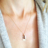 Birthstone Initial Tag Necklace - Lolabean
