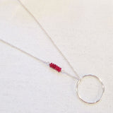 Silver Short Gem Circle Necklaces - Lolabean