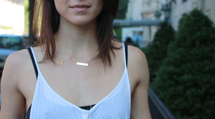 rectangular bar necklace